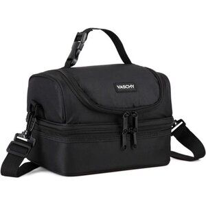 Lunch Box Bag Men, Insulated Two Compartments Bento Cooler Bags for Adults/Women
